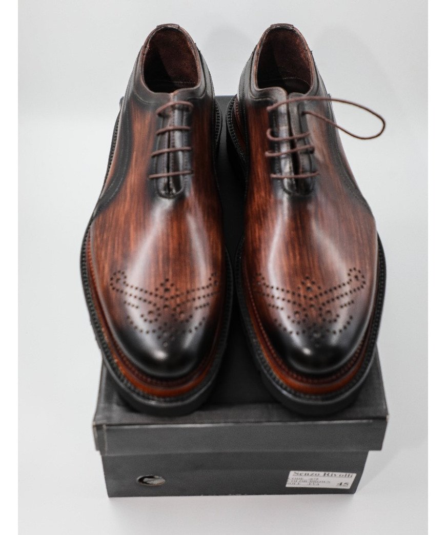 Chaussure homme-Senzo Rivoli-Marron placard noir