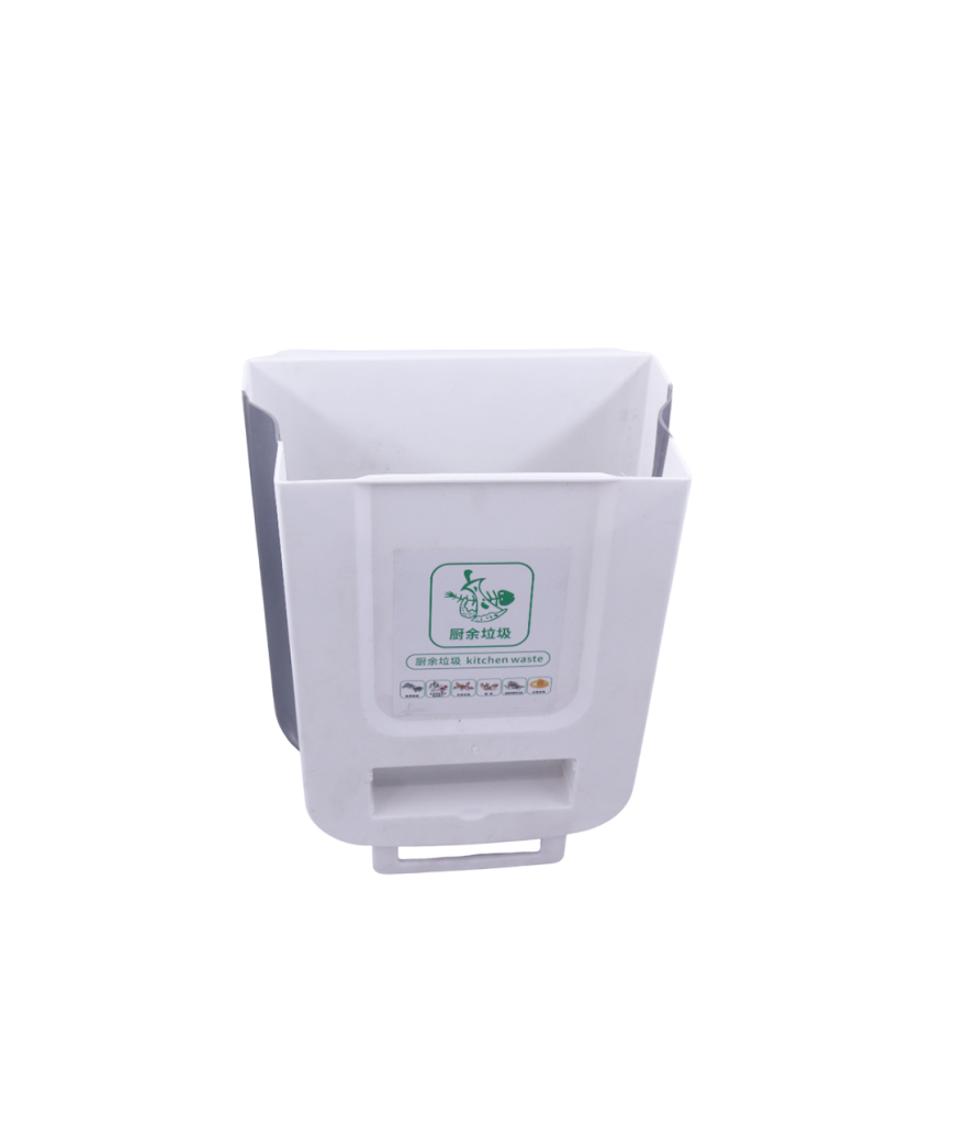 Poubelle en plastic /Poubelle de cuisine couleur gris et blanc/5L