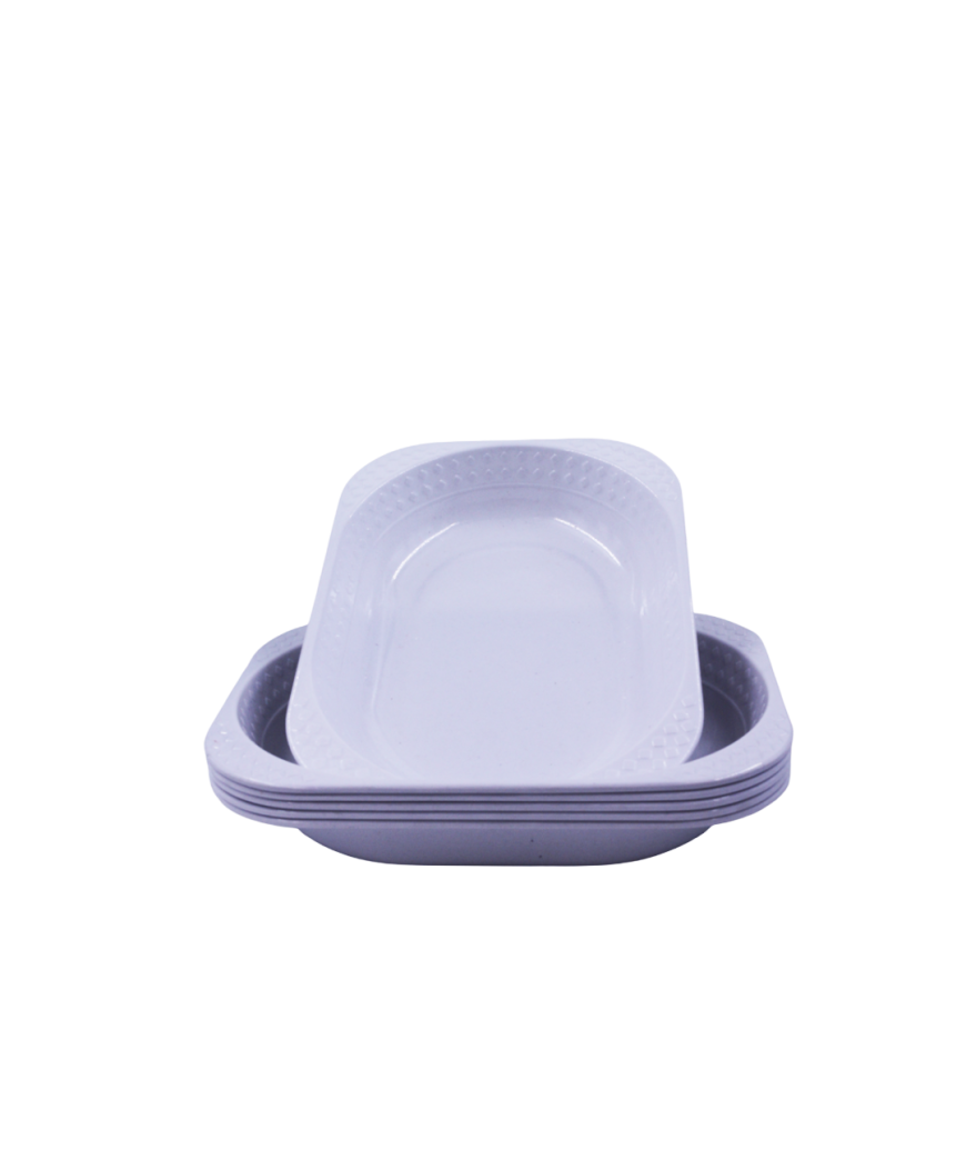 Assiette en Mélamine rectangulaire Blanche /700 ML pour petits déjeuner/salade /dessert ou charcuterie
