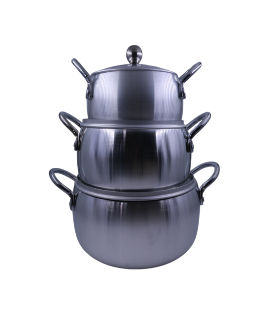 Set de 3 Casserole kédjenou/Acier inoxydable/26Cm/24Cm/20Cm