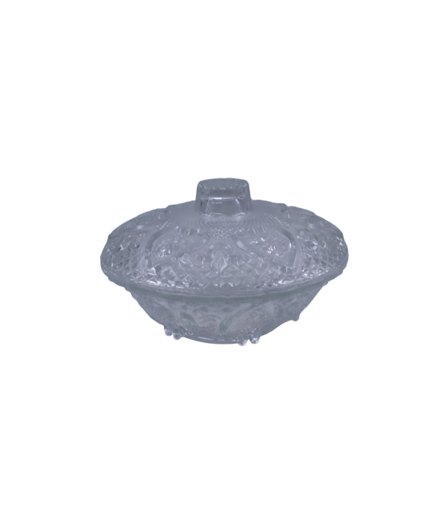 Bol à bonbon décoratif en verre avec couvercle pour biscuit ou rangement en cuisine/250 ML
