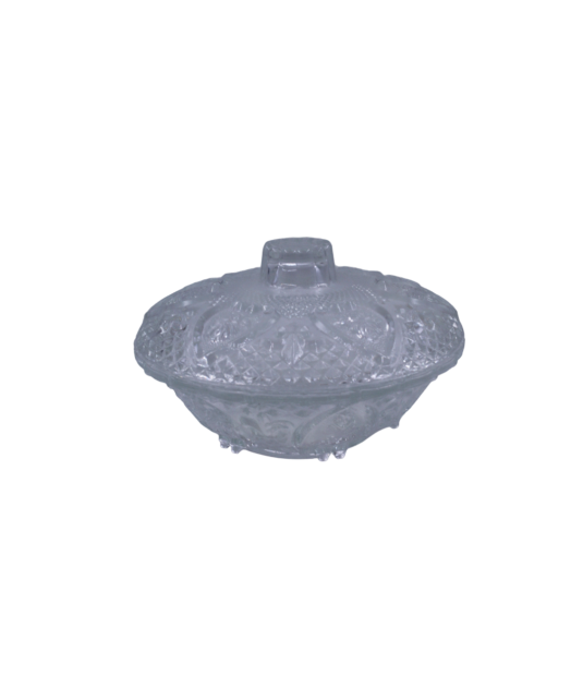 Bol à bonbon décoratif en verre avec couvercle pour biscuit ou rangement en cuisine/250 ML