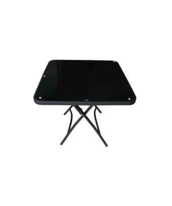 Table vitré Noire carrée 60X60x71cm