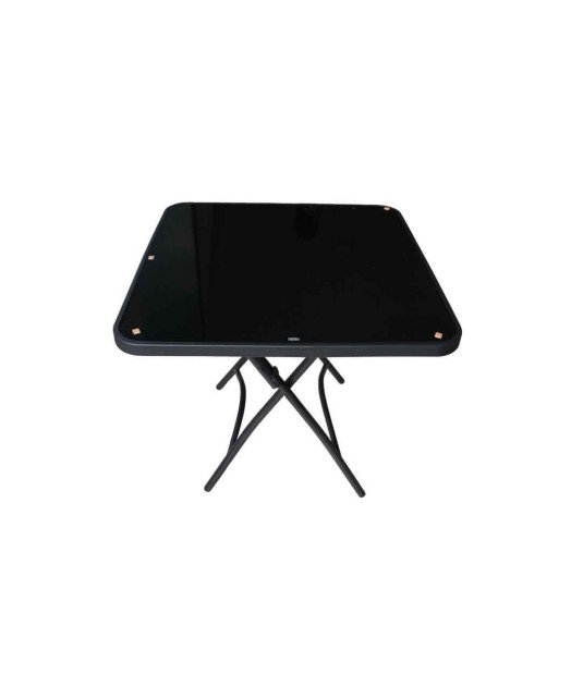 Table vitré Noire carrée 60X60x71cm