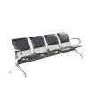 Banquette 4 places / Mousse en cuir Noir /Confortable