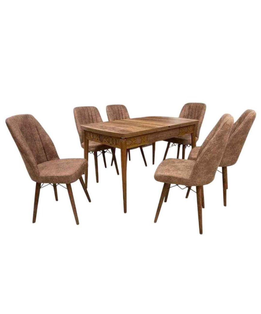 Table à manger /kelebek 6 chaises dépliable/ 1m30 à 1m60