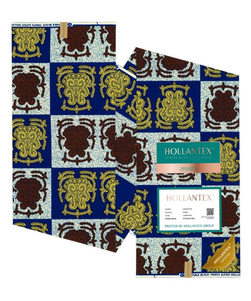 Pagne Hollantex /3 pièces/Bleu Jaune Marron et gris