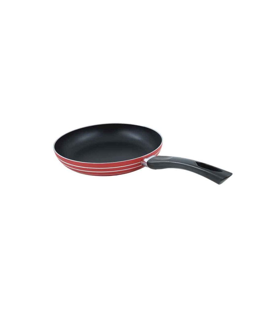 Lot de 3 Casseroles antiadhésive 20/22 et 24cm+ poêle 24 cm/Rouge