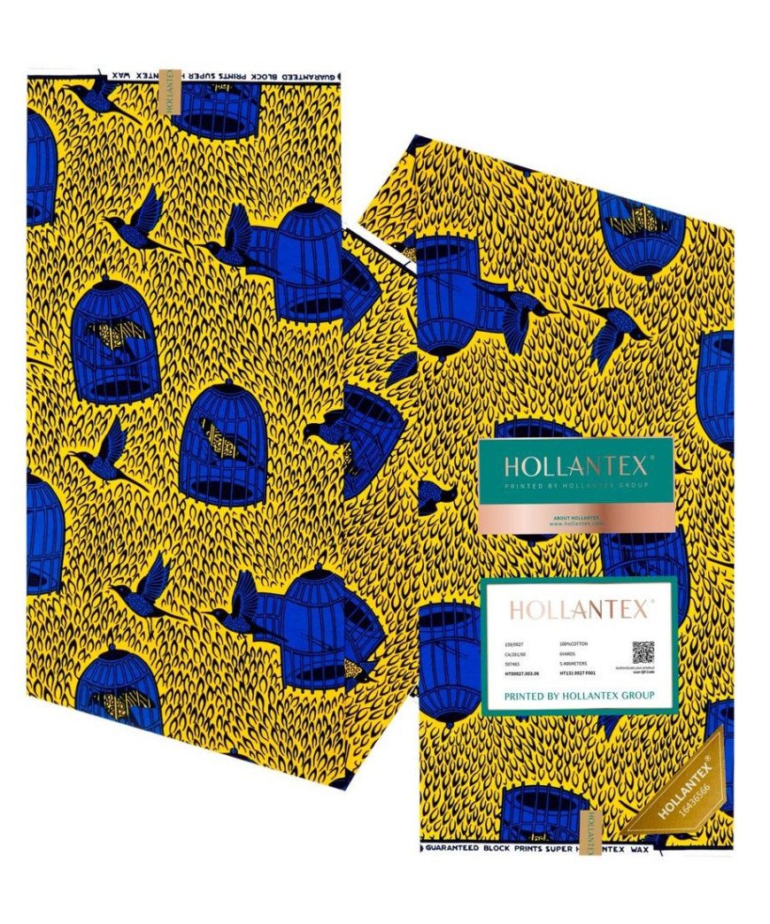 Pagne Hollantex /3 pièces/Motifs cage d'oiseau