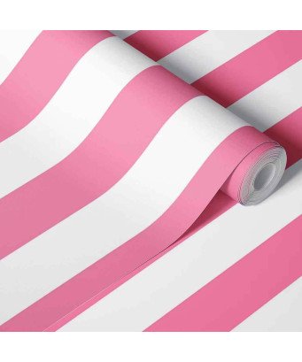 Papier Peint/Adhésif Mural/60Cm*10M/ Revêtement adhésif décoratif a bande rose blanc