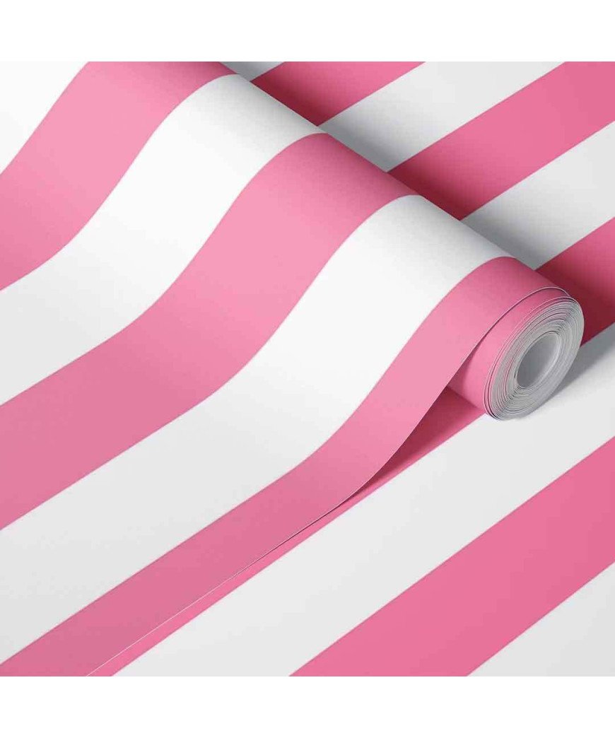 Papier Peint/Adhésif Mural/60Cm*10M/ Revêtement adhésif décoratif a bande rose blanc