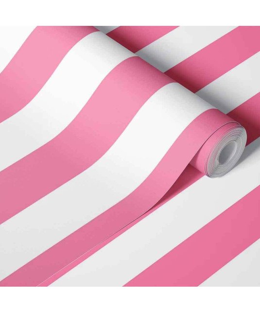Papier Peint/Adhésif Mural/60Cm*10M/ Revêtement adhésif décoratif a bande rose blanc