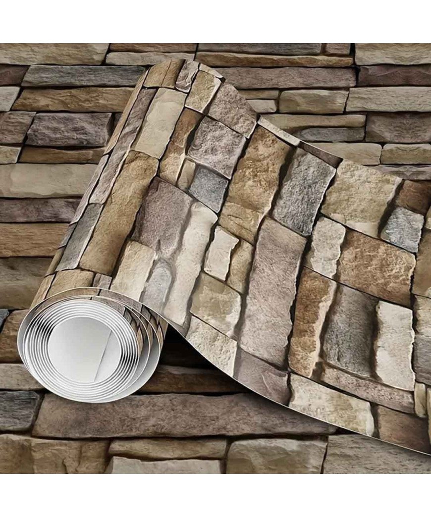Papier Peint/Adhésif Mural/60Cm*10M/ Motif brique 3D