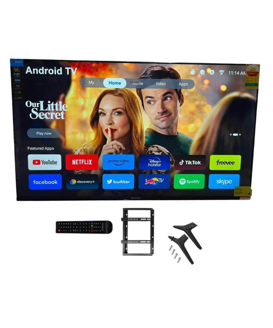 Télévision 50 pouces /Soaitv Android/support mural/télécommandes