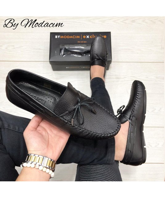 Mocassin en cuir/Noir/Model driver/by Modacim/qualité supérieure