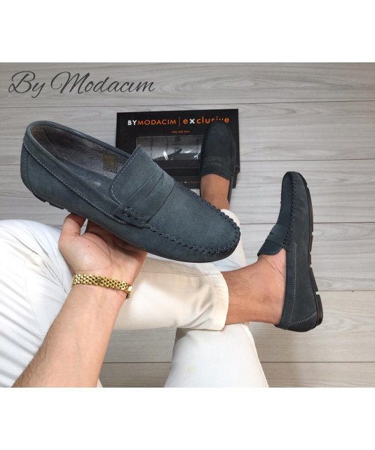 Mocassins en cuir /by Modacim/Bleu marine fonce  /Qualité supérieure /Model driver