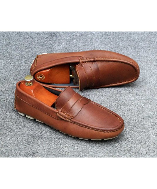 Mocassins a mors simple /en cuir/Marron/Portugal