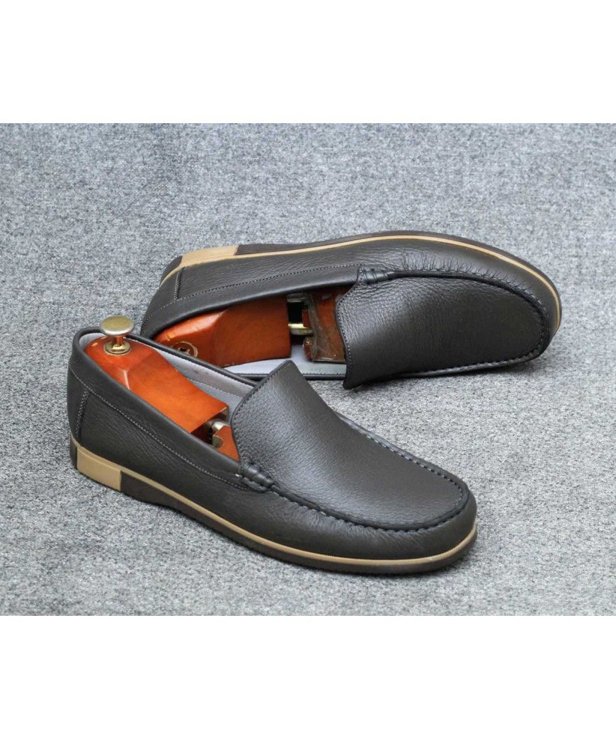 Mocassins homme élégant/en vert fonce semelle bicolore /Bleu fonce /Portugal