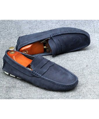 Mocassins homme élégant/ /Bleu nuit velours /Portugal