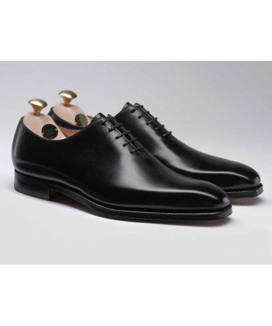 Souliers Mocassins/JM WESTON/Cuir Noir brillant devanture allongé