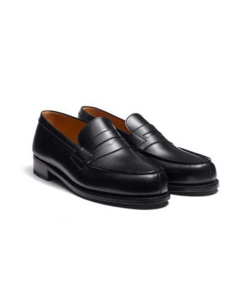 Souliers Mocassins/JM WESTON/Cuir Noir brillant devanture arrondi