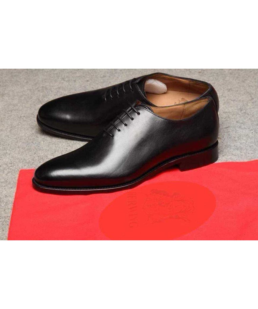 Souliers Mocassins/JM WESTON/Cuir Noir brillant devanture allongé