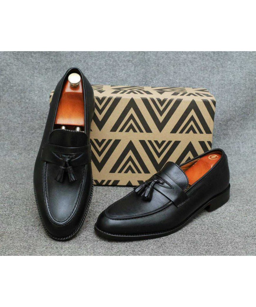 Souliers Mocassins  Nœud/JM WESTON/Cuir Noir brillant