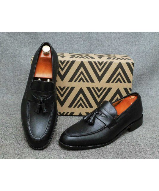 Souliers Mocassins  Nœud/JM WESTON/Cuir Noir brillant