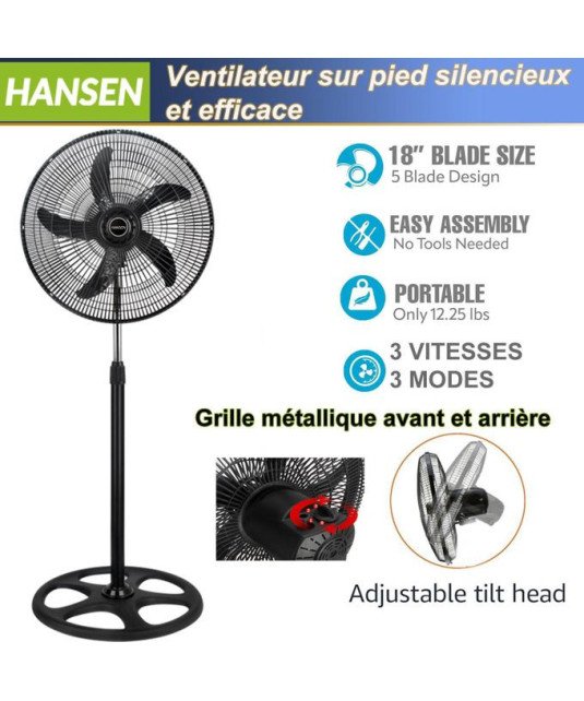 Ventilateur/ Hansen /18 pouces /Moteur robuste