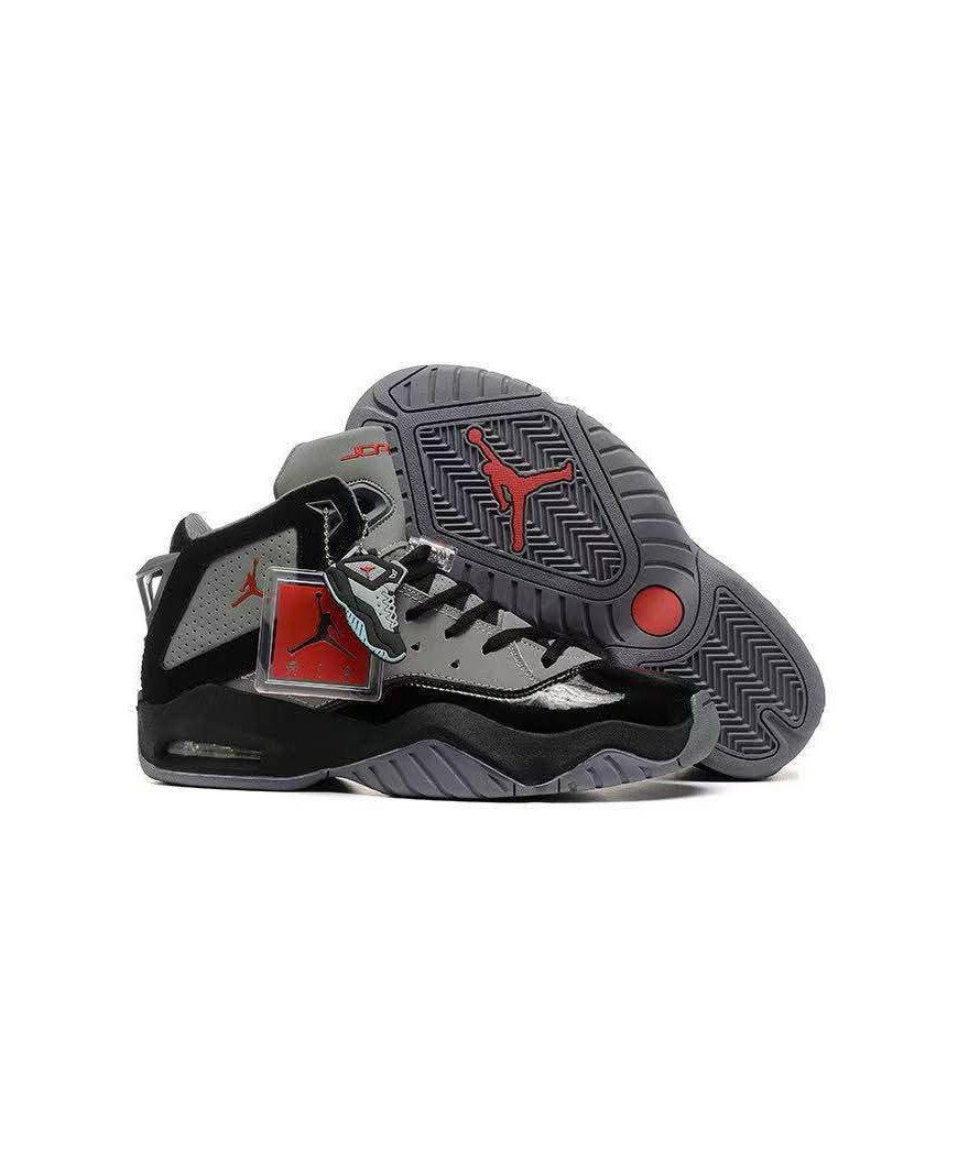 Basket Montante Jordan jumpman Mvp/ Grise avec détails noires et semelle grise J7