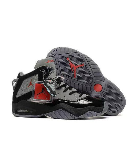 Basket Montante Jordan jumpman Mvp/ Grise avec détails noires et semelle grise J7