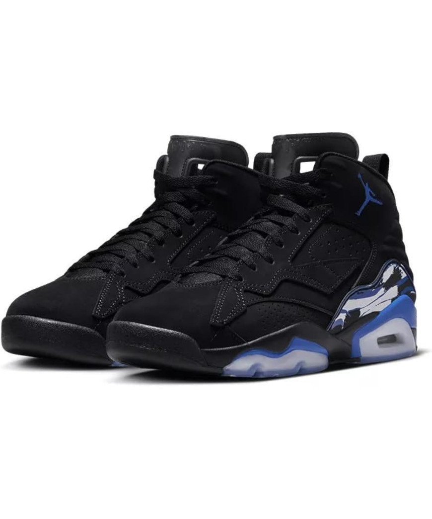 Basket Montante Jordan jumpman Mvp/Noire avec et semelle bleu  transparent J8