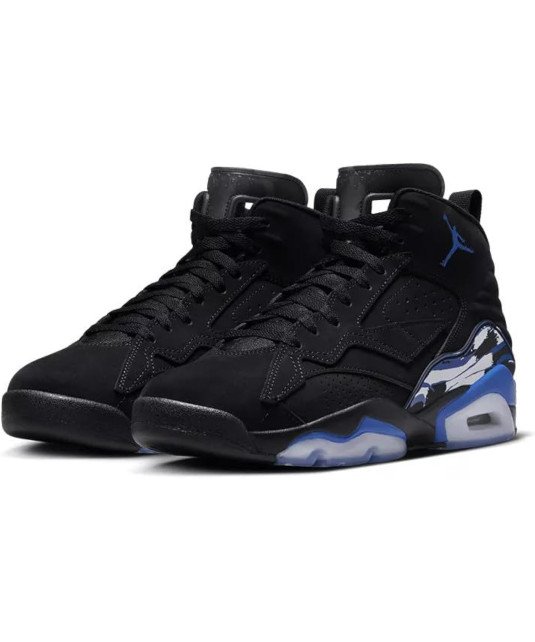 Basket Montante Jordan jumpman Mvp/Noire avec et semelle bleu  transparent J8