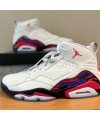 Basket Montante Jordan jumpman Mvp/Blanche détails rouge noire bleu avec et semelle bleu  transparent J9