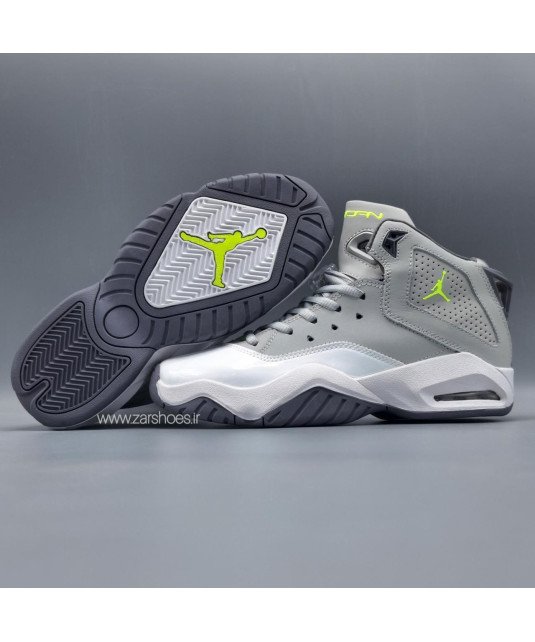 Basket Montante Jordan jumpman Mvp/Gris détails Vert fluo J12