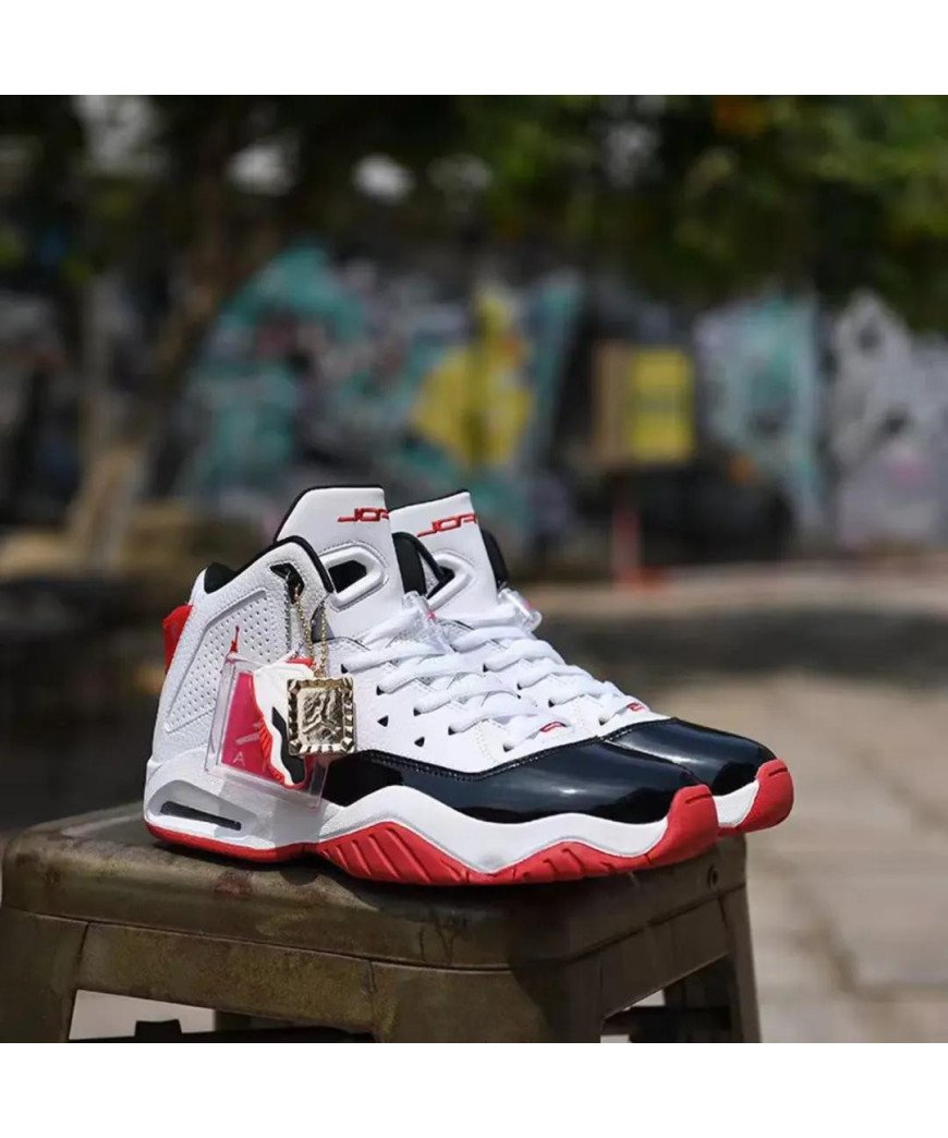 Basket Montante Jordan jumpman Mvp/Blanc noire rouge /J13