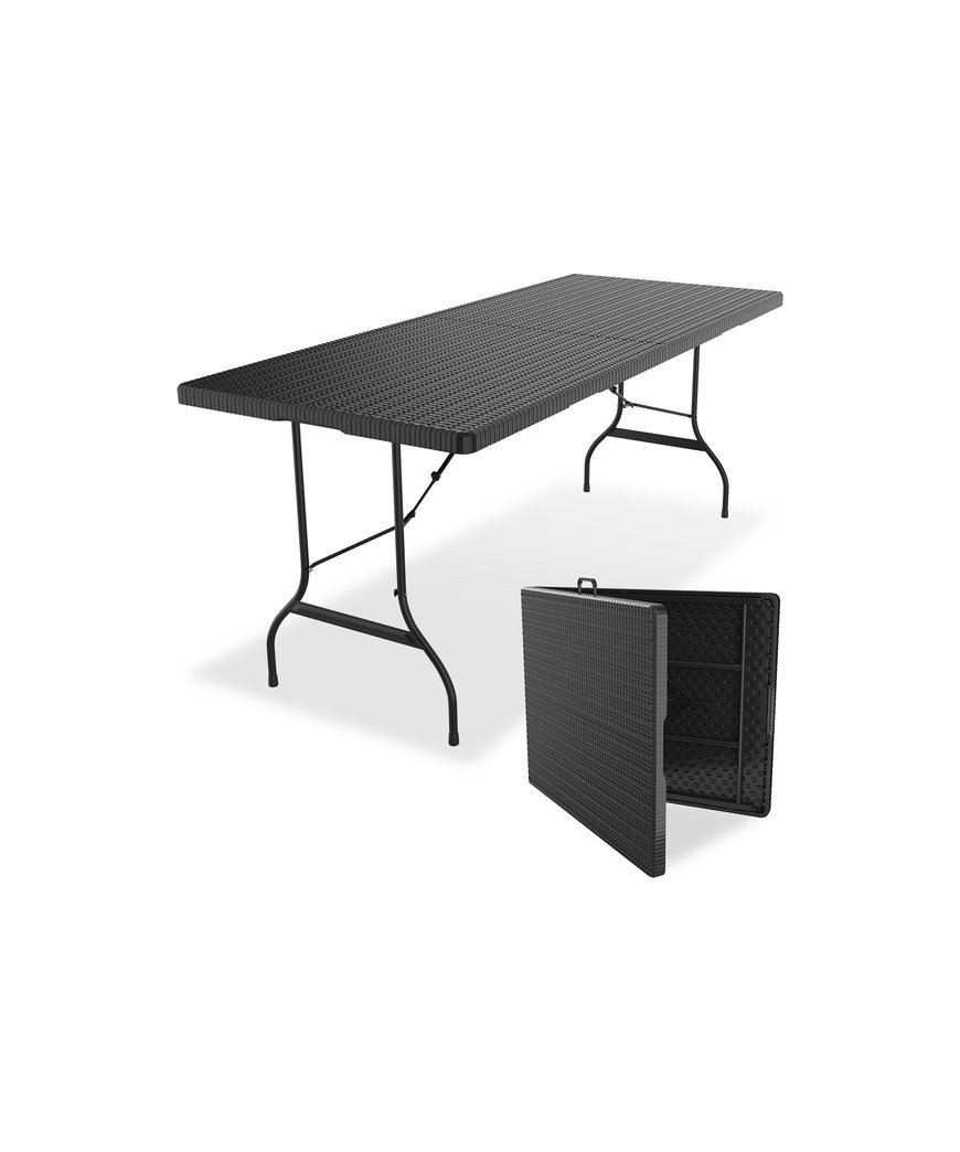 Table pliable plastique noir/180*70*74