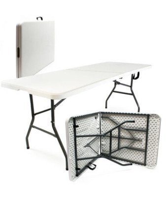 Table pliable plastique/blanc démontable /180*70*74