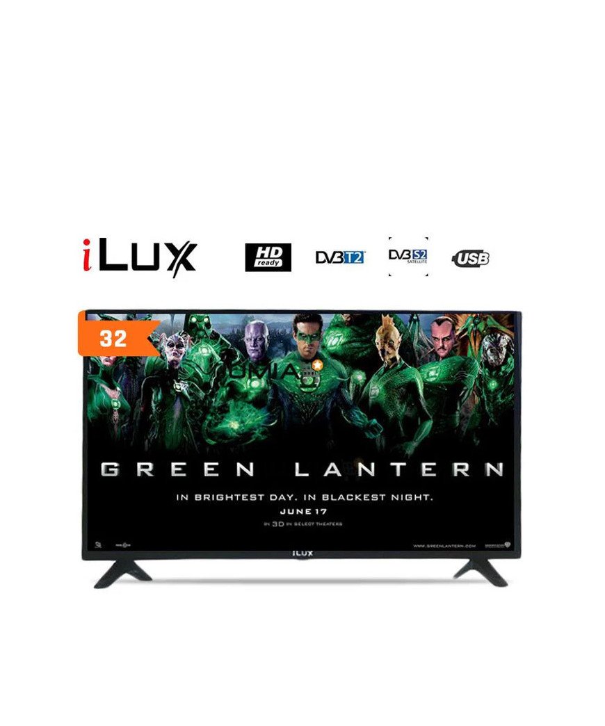 Ilux  Tv Led 32"/ HD /USB avec décodeur intégré Garantie 6 Mois - Noir