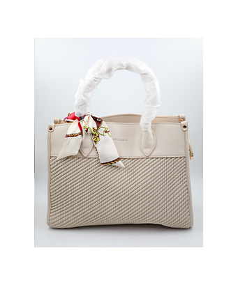 Sac à main-Christina et OLK-Manche Doré avec foulard décoratif mauve